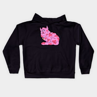 sexy pink cat with beautiful hearts. pink and weird. Kids Hoodie